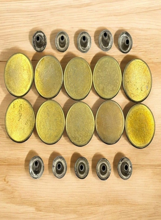 REENA Big 20mm Plain Golden 10pc Jeans Button Pack of 10 No Sew Jeans Tack Buttons 20 mm Show Jeans Glossy Buttons Hammer on Set with Rivets (Big 20mm Plain Golden 10pc) - Image 4
