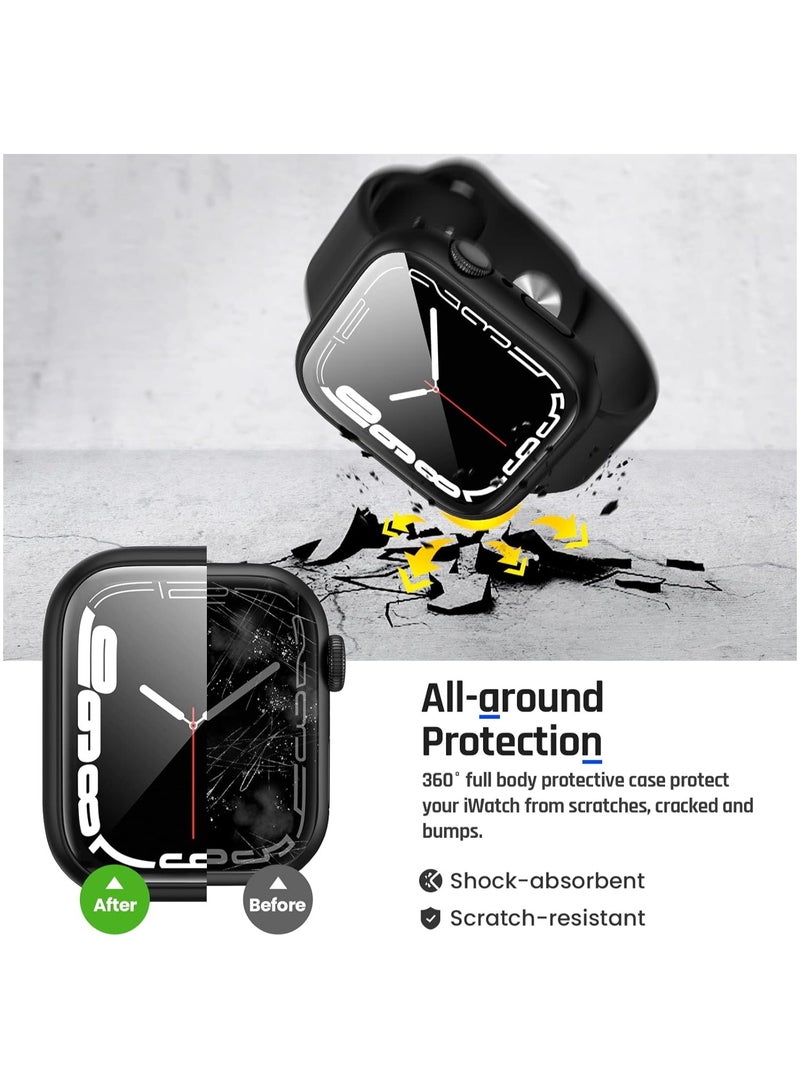 Waterproof Case for Apple Watch SE Series 6/5/4 44mm with Tempered Glass Screen Protector, 360 Full Coverage Protective Cover for iWatch 44mm, Black - Image 5