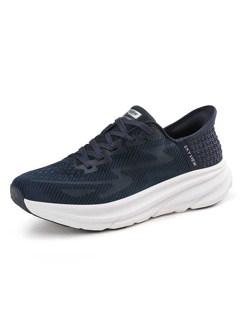 Sky View Athlesiure Supportive Men And Women Hands Free Slip-ins Running Shoes Unisex Cushioned Breathable Athletic Fashion Sneakers Non Slip Walking Tennis Shoes Blue  - Image 1