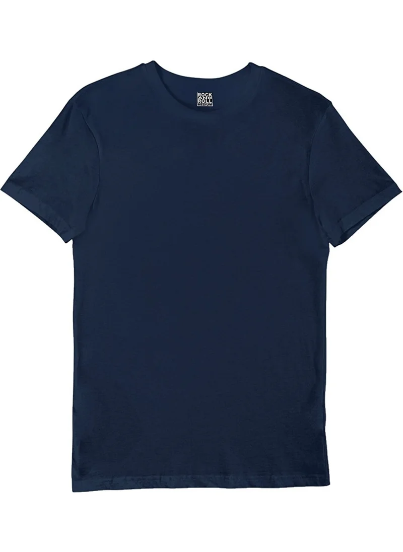 Rock&Roll Plain, Unprinted Black, Navy Blue T-Shirt Men's 2-Piece Eco Pack