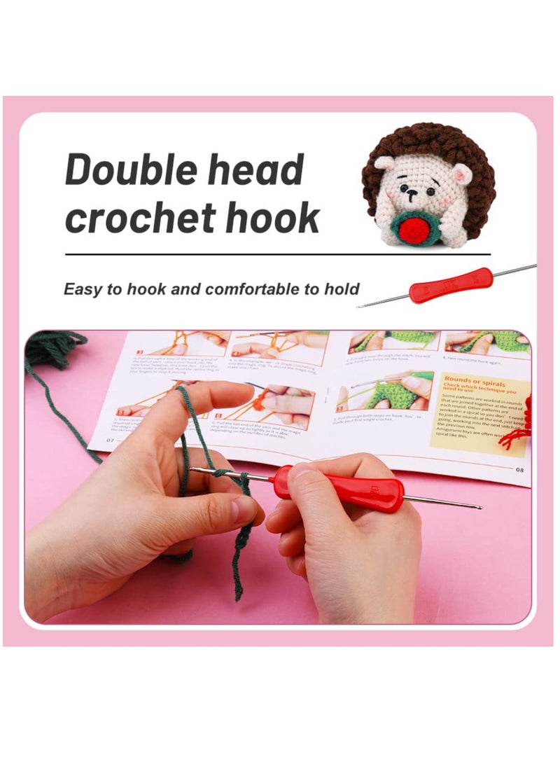 Excefore Crochet Kit for Beginners, Crochet Animal Kit, Crochet Starter Kit Knitting Kit with Crochet Hooks, Yarn, Step-by-Step Instructions Video, Crochet Set for Beginners, Hedgehog - Image 3