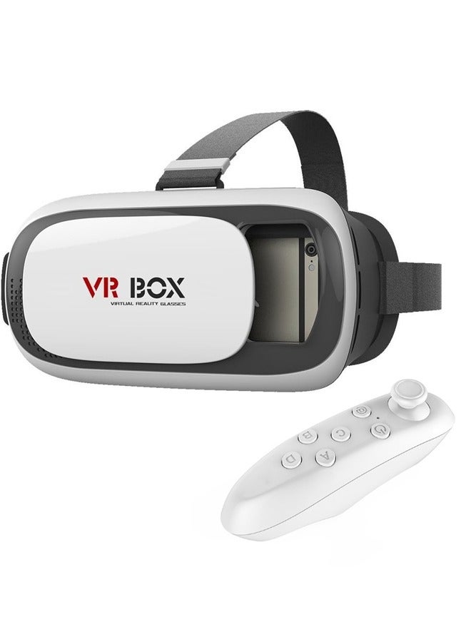 VR Headset for Phone with Controller, Full Screen Visual Wide-Angle Glasses Box - Image 1