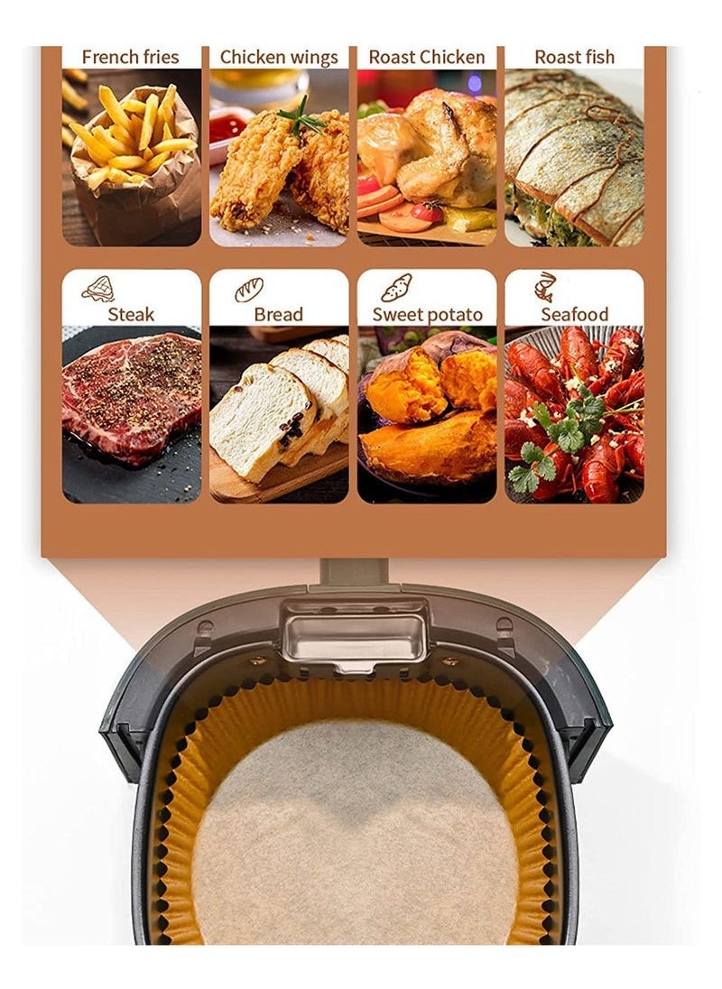 Generic Air Fryer Disposable Paper Liner Cooking Paper for Air Fryer Non-Stick Air Fryer Liners Baking Paper for Air Fryer Oil-proof Food Grade Parchment for Baking Roasting Microwave 50 Pcs 6.3 inch  - Image 3
