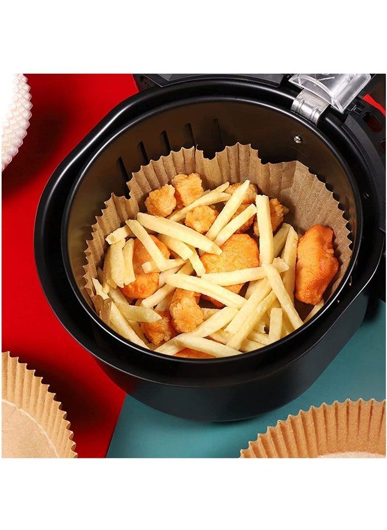 Generic Air Fryer Disposable Paper Liner Cooking Paper for Air Fryer Non-Stick Air Fryer Liners Baking Paper for Air Fryer Oil-proof Food Grade Parchment for Baking Roasting Microwave 50 Pcs 6.3 inch  - Image 4