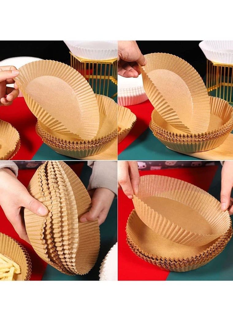 Generic Air Fryer Disposable Paper Liner Cooking Paper for Air Fryer Non-Stick Air Fryer Liners Baking Paper for Air Fryer Oil-proof Food Grade Parchment for Baking Roasting Microwave 50 Pcs 6.3 inch  - Image 5