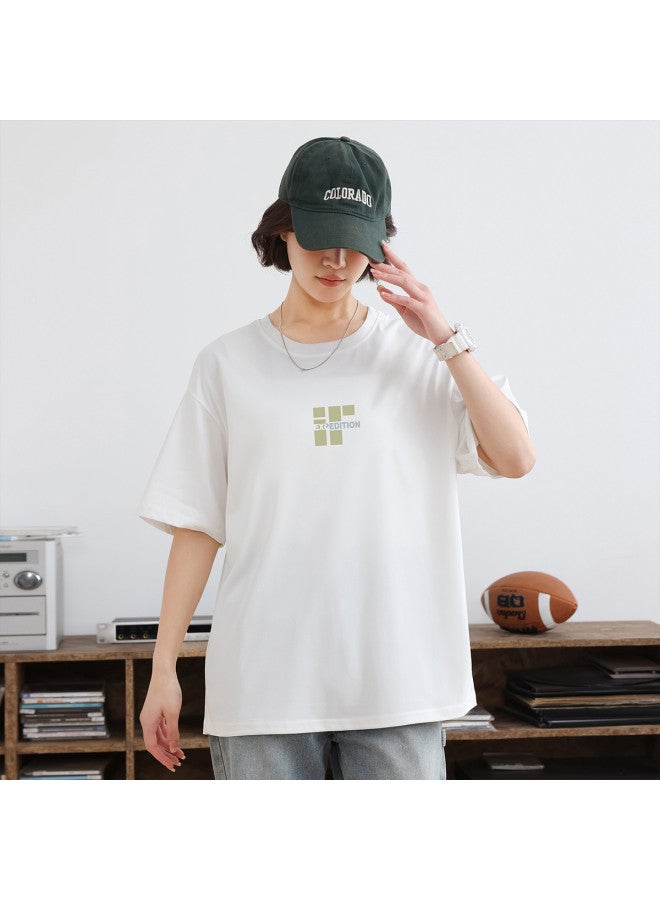 Jeanswest short Sleeve T-shirt Unisex Summer Loose Slim-fit Couple Tee Round Neck Top - Image 2
