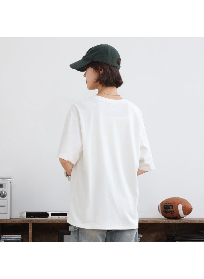 Jeanswest short Sleeve T-shirt Unisex Summer Loose Slim-fit Couple Tee Round Neck Top - Image 4