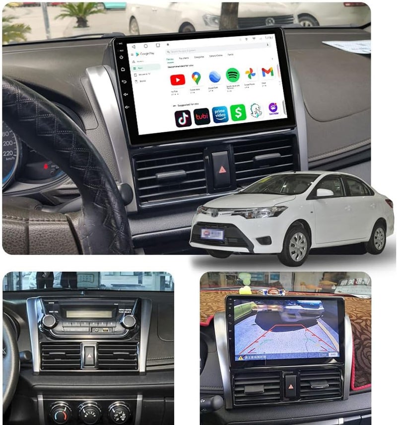 4K إم آر سي شاشة سيارة أندرويد لطراز تويوتا ياريس من عام 2014 إلى 2017، مدعومة بتقنية Apple CarPlay ووظيفة الرجوع العكسي. - Image 4