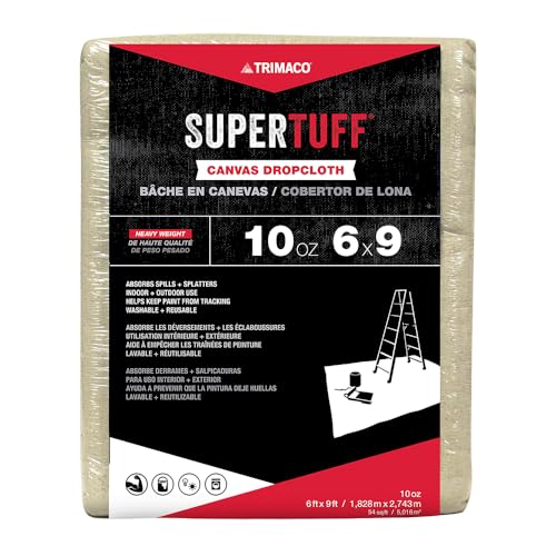 Trimaco 51129 SuperTuff Drop Cloth, 6-feet x 9-feet, Tan, 54 Sq Ft - Image 1