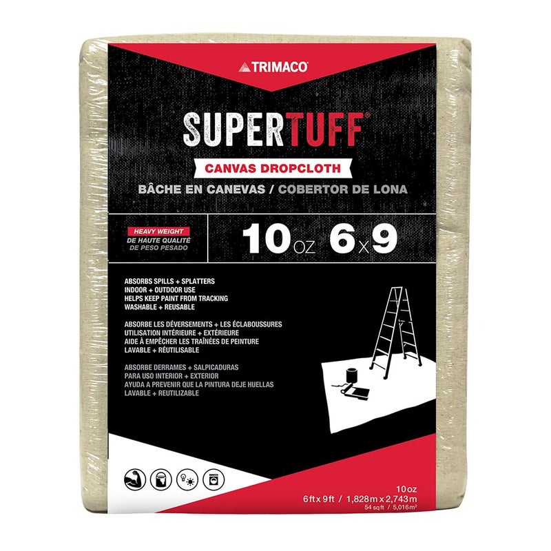 Trimaco 51129 SuperTuff Drop Cloth, 6-feet x 9-feet, Tan, 54 Sq Ft - Image 2