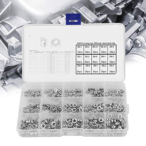 Thincol 300PCS Pressure Riveting Nut, M2/M2.5/M3/M4/M5 Self-Clinching Nuts, Types S Metric Thin Plates PEM Rivet Nut, Metal Fastener Tool - Image 5