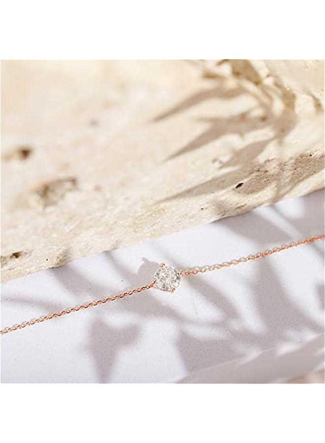 PAVOI 14K Gold Plated Cubic Zirconia Solitaire Diamond Bracelet | Bridesmaid Bracelets | Curb Cable Bracelets for Women - Image 3