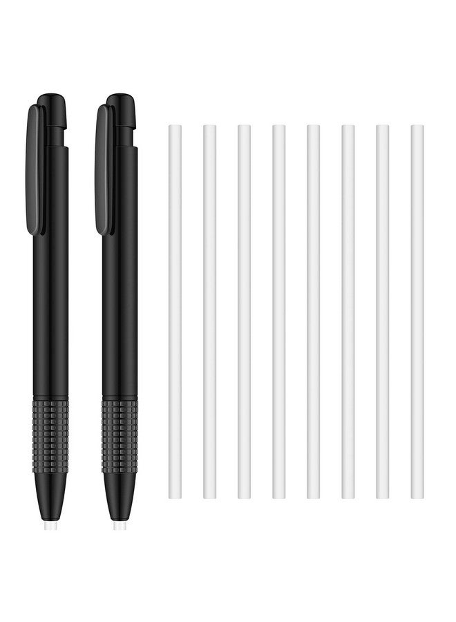 Eersida 2 Packs Eraser And Refill Round 3.8 Mm Pen Style Eraser With Refill Mechanical Retractable Eraser Art Eraser For Artists Drawing Painting Students Teacher Adult Children Office School Home - Image 2