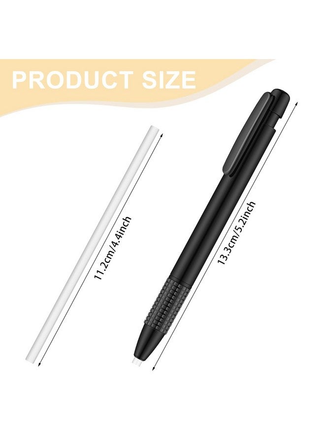 Eersida 2 Packs Eraser And Refill Round 3.8 Mm Pen Style Eraser With Refill Mechanical Retractable Eraser Art Eraser For Artists Drawing Painting Students Teacher Adult Children Office School Home - Image 3