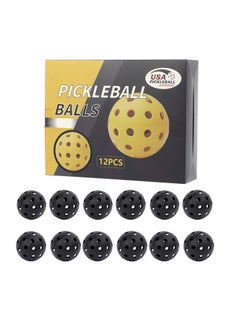 Generic Professional Glow Pickleball 40-Hole Gift Box Set 12 black 40 hole ball [color box packaging]] 