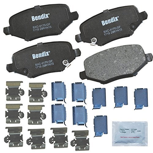 Bendix Priority1 CFC1719 Ceramic Rear Brake Pads for Chrysler Town & Country 2016-2012, Dodge Grand Caravan 2016-2012, Journey 2013, Ram C/V 2015-2012, Volkswagen Routan 2014 - Image 1