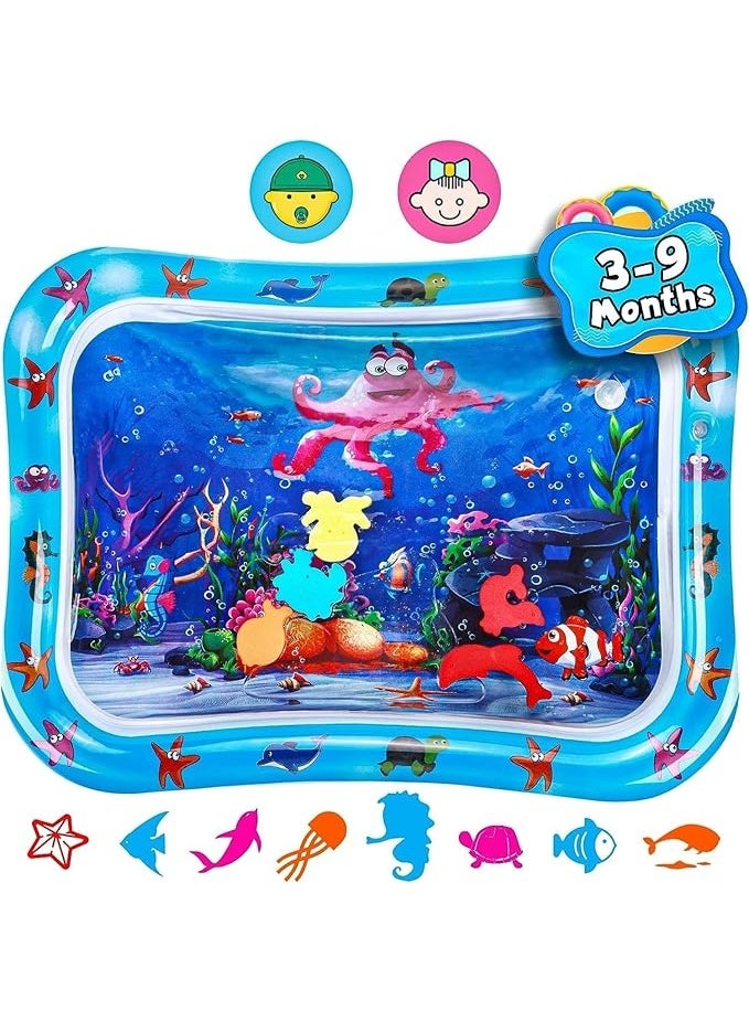 كيدز زون سجادة مائية قابلة للنفخ لوقت الحبو للأطفال من كيدز زون- ألعاب حسية للرضع والأطفال الصغار لأنشطة التطور المبكر | مناسبة لعمر 3 إلى 12 شهر (70 × 51) - Image 1
