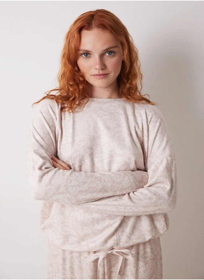 women'secret Long Pink Velvet Pyjamas