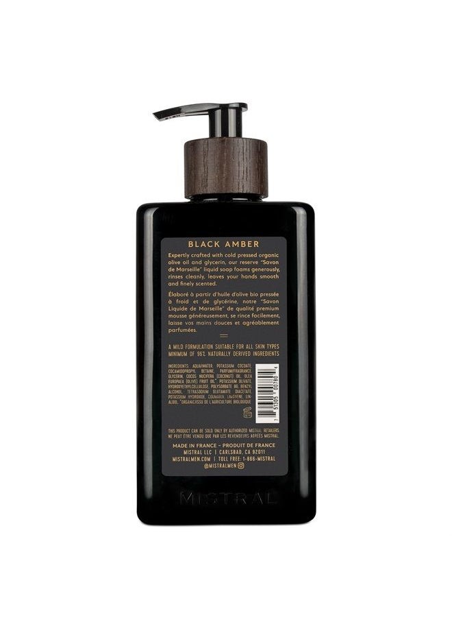 mistral Men's Natural Hand Soap, Black Amber 