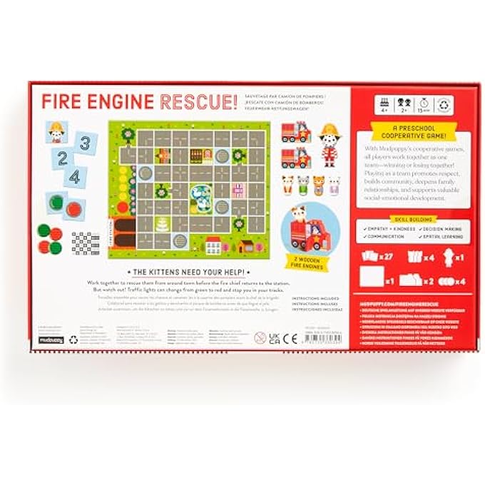 Mudpuppy Fire Engine Rescue Cooperative Board Game - Image 5