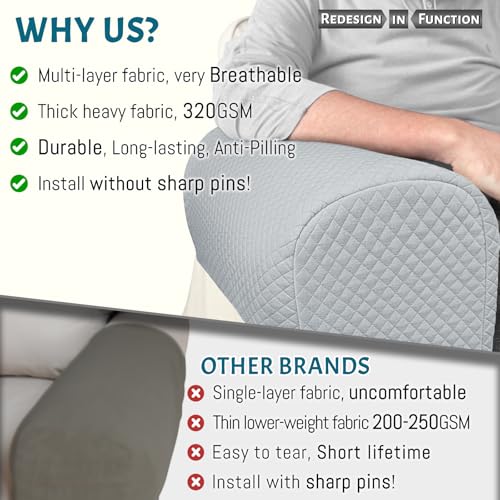 Roytub Stretch Couch Arm Covers Breathable Armrest Cover for Sofas and Chairs Armrest Cover Keep Home Clean ScratchResistant Sofa Arm Covers Protect and Decorate Your SofaMedium Light Gray 2PCS - Image 3