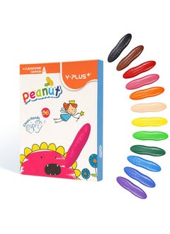 YPlus Peanut Crayons for Toddlers, 36 Colors Non-Toxic Crayons for Kids Ages 2-4, Easy to Hold Washable Toddler Crayons, Coloring Art Supplies Toys 