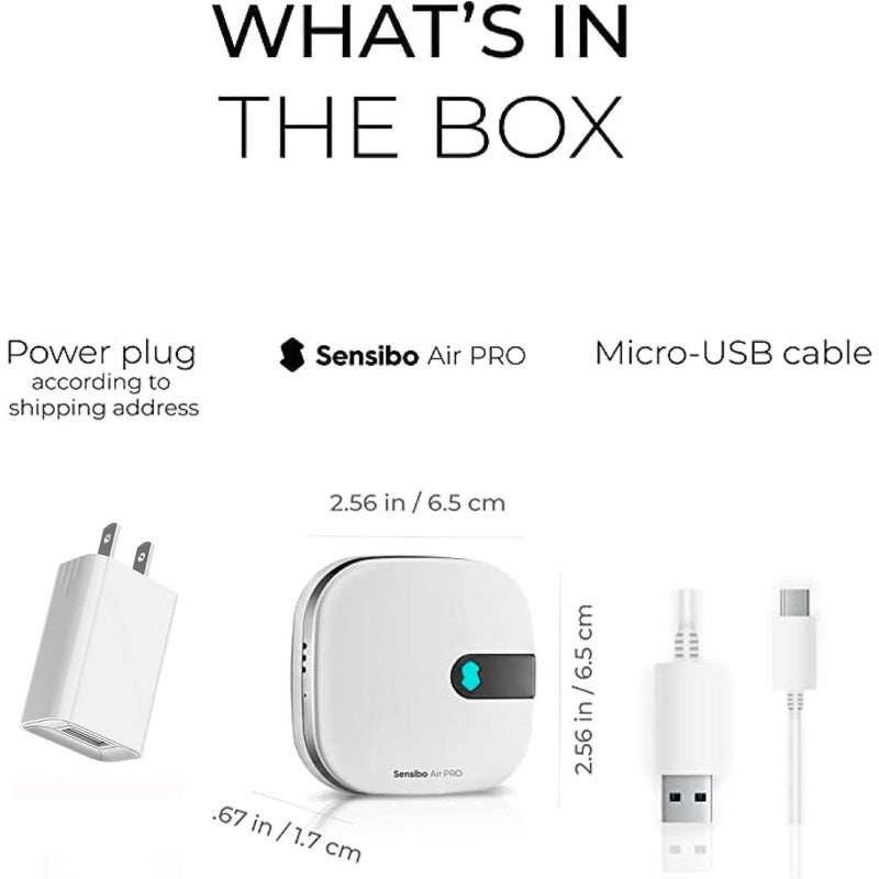 Sensibo Sensibo Air PRO - Air Conditioner Smart Controller & Air Quality Sensor. Smart Thermostat for Mini Split, Window, Portable AC. Temp & Humidity Sensors. Google, Alexa, Siri & Apple HomeKit Compatible  - Image 2