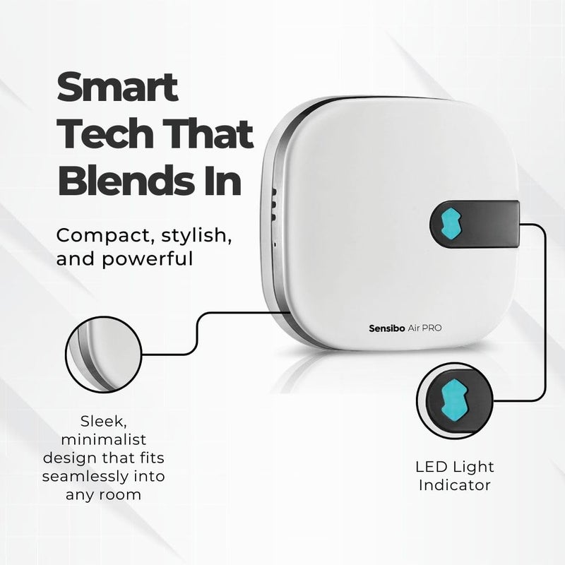 Sensibo Sensibo Air PRO - Air Conditioner Smart Controller & Air Quality Sensor. Smart Thermostat for Mini Split, Window, Portable AC. Temp & Humidity Sensors. Google, Alexa, Siri & Apple HomeKit Compatible  - Image 3