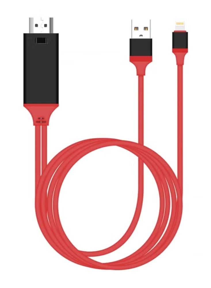 Earldom ET-W5 2-in-1 8-Pin HDTV & Charging Cable 2M | 4K HD Video Output Lightning Cable for iPhone & iPad | Fast Charging & High-Definition Display | Durable Long-Length Cable | Plug & Play iOS HDMI Adapter | No App Required | Lightning to HDMI - Image 3