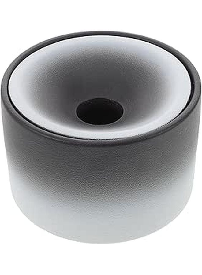 حامل رماد داخلي كبير بدون دخان من السيراميك الأسود والأبيض بغطاء لسطح المكتب - Image 1