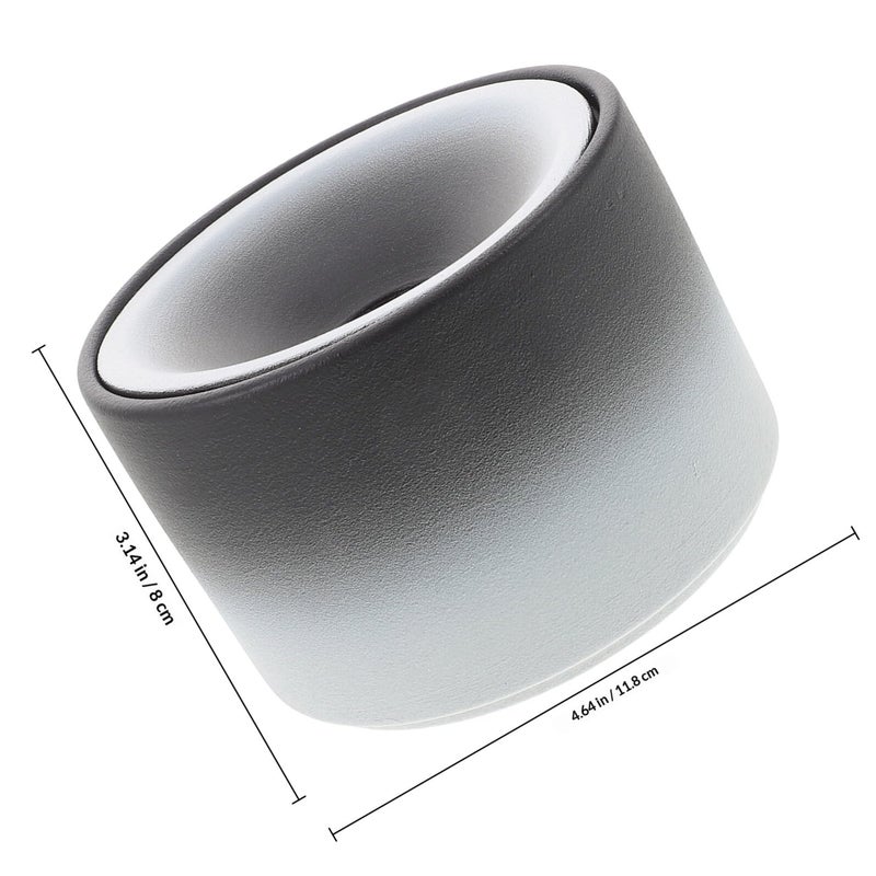 حامل رماد داخلي كبير بدون دخان من السيراميك الأسود والأبيض بغطاء لسطح المكتب - Image 3