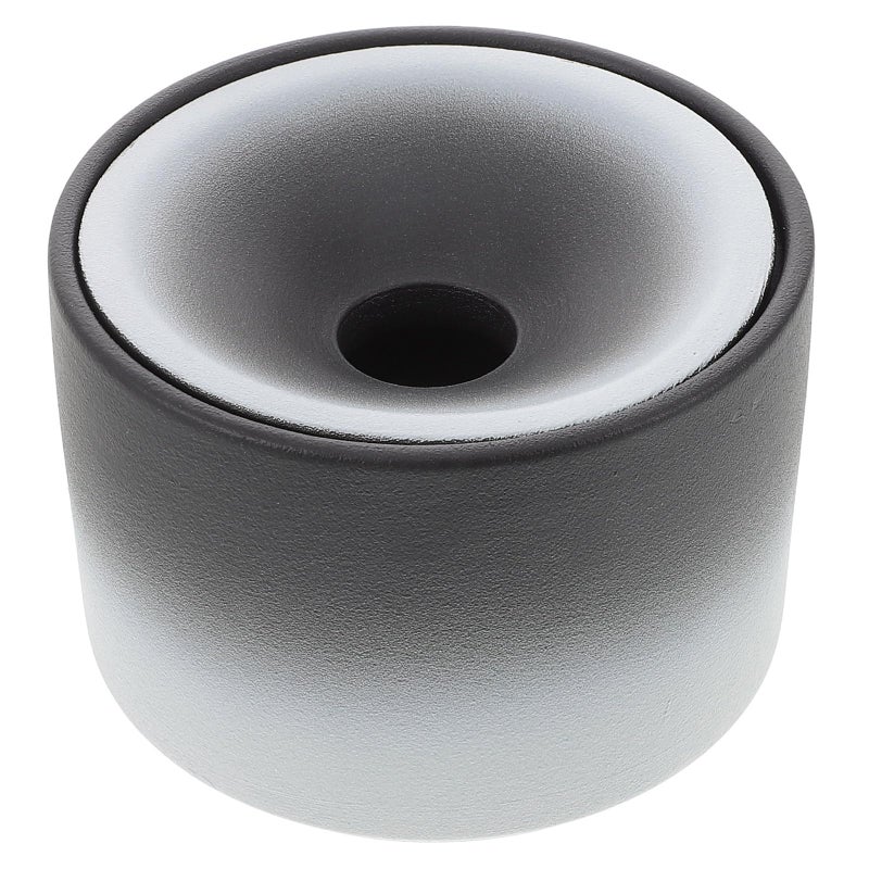 حامل رماد داخلي كبير بدون دخان من السيراميك الأسود والأبيض بغطاء لسطح المكتب - Image 2