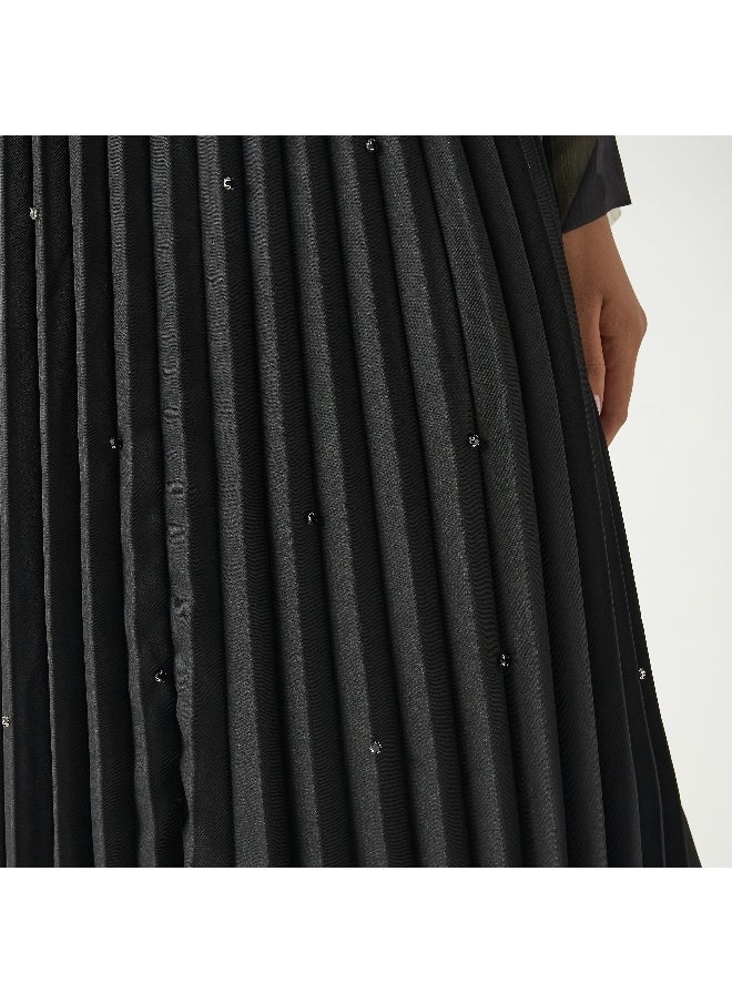 Iconic Iconic Embellished Pleated A-line Midi Skirt  - Image 1