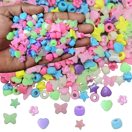 INDIKONB Pony Plastic Beads | Pastel Multicolor, 300 Round Beads for Hair Accessories, Phone Charms, Kids' Jewelry - Image 1