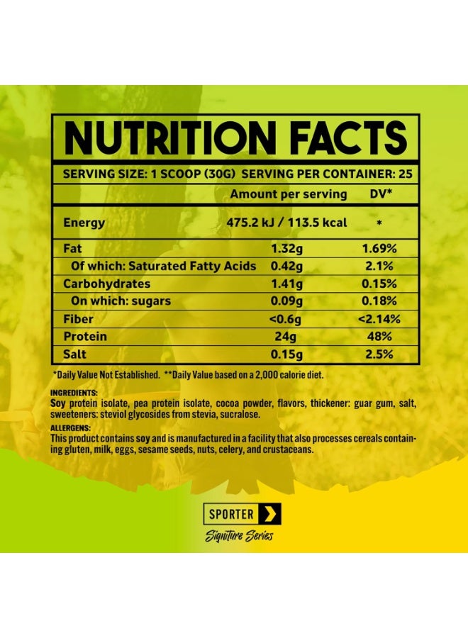 Sporter Vegan Protein, Soy and Pea Protein Isolate, Plant-Based, 25g Protein, 25 Servings, 750g, Muscle Recovery (750 Grams, Vanilla) - Image 5