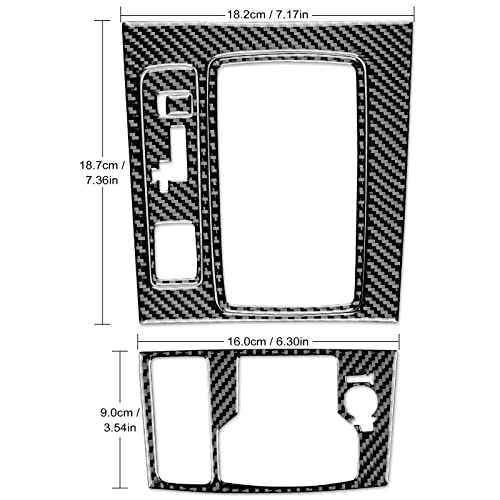 JUPIZEUS Carbon Fiber, Car Gear Shift Panel Cover Decoration Sticker for Mazda 6 2016-2017.5 with Automatic Transmission, Auto Interior Trim, 5PCS, Black - Image 2