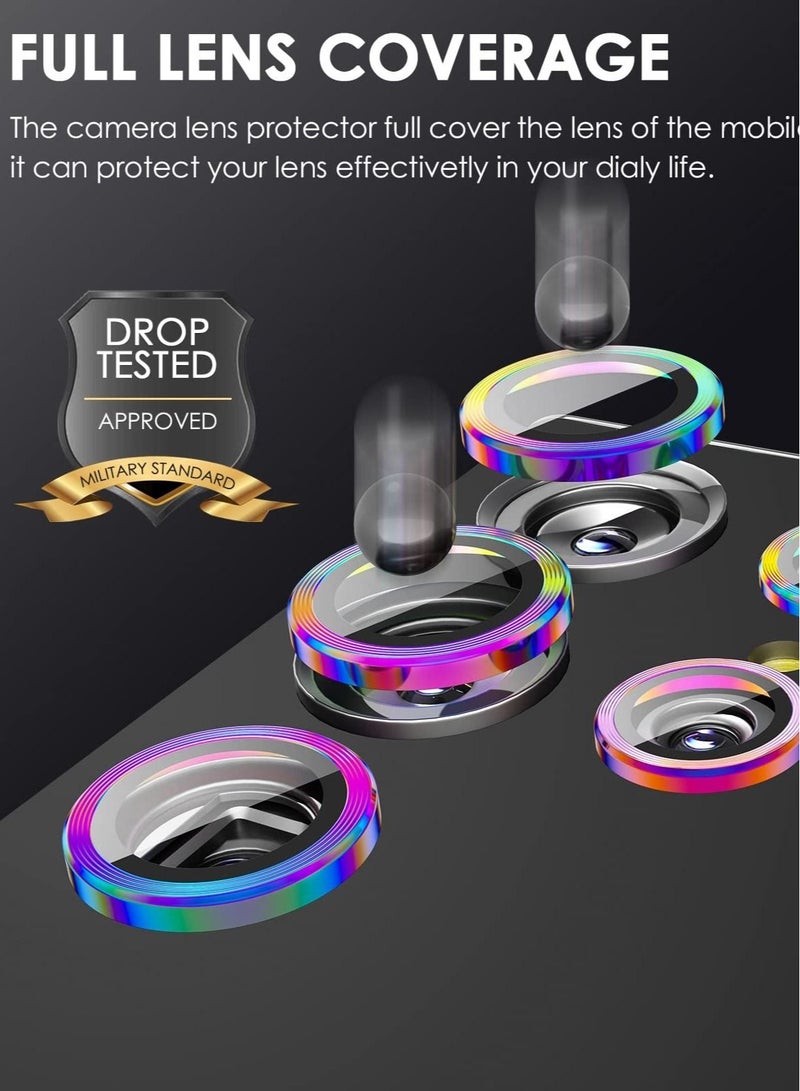 Captaintech Camera Lens Protector for Samsung Galaxy S22 Ultra, 9H Tempered Glass, Scratch Resistant, Metal Ring Camera Cover Screen Protector for Galaxy S22 Ultra 5G (Color) - Image 3