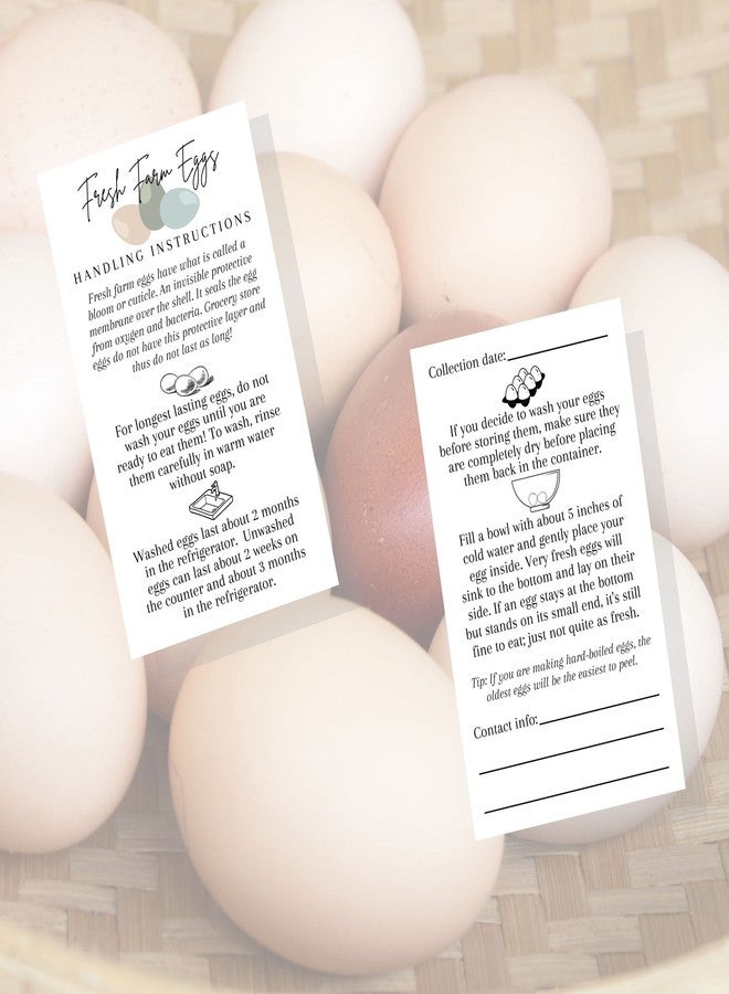 Lashicorn Fresh Farm Eggs Handling Instructions | 50 Pack | 2x3.5 inches Business Card | Egg Handling Instructions for Farm Fresh Eggs | White Card Design | Collection Date & Contact Info Lines - Image 5
