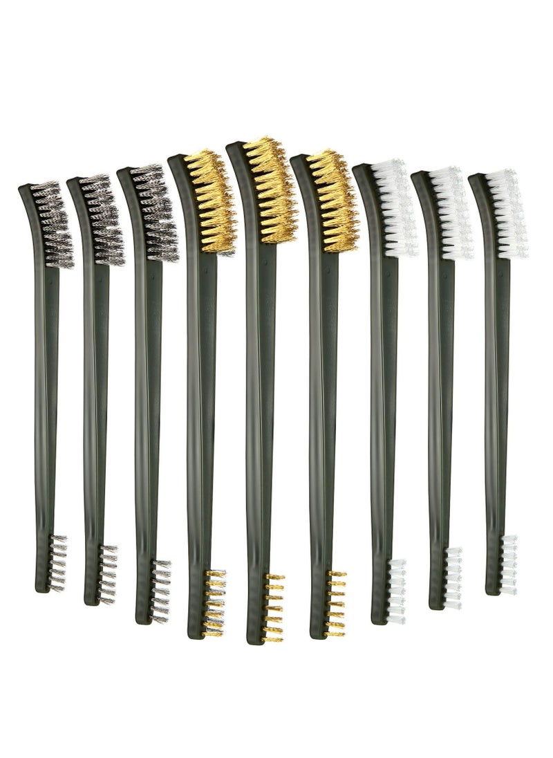 Oasisgalore 9 Piece Mini Wire Brush Set for Rust, Paint, Metal Cleaning  - Image 1
