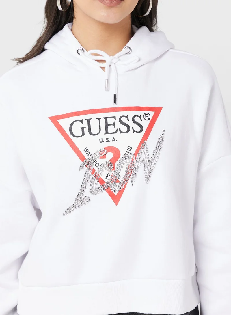 GUESS Printed Knitted Hoodie