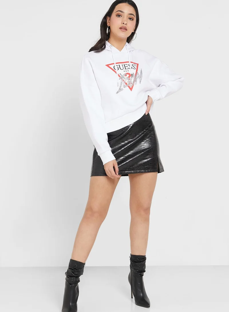 GUESS Printed Knitted Hoodie