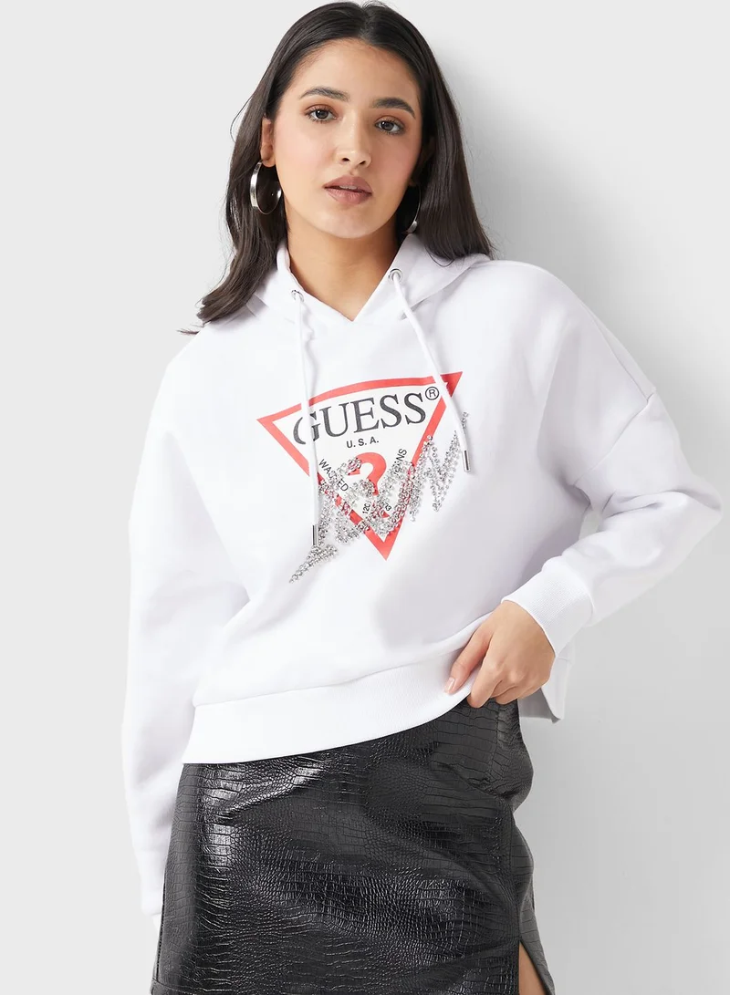 GUESS Printed Knitted Hoodie