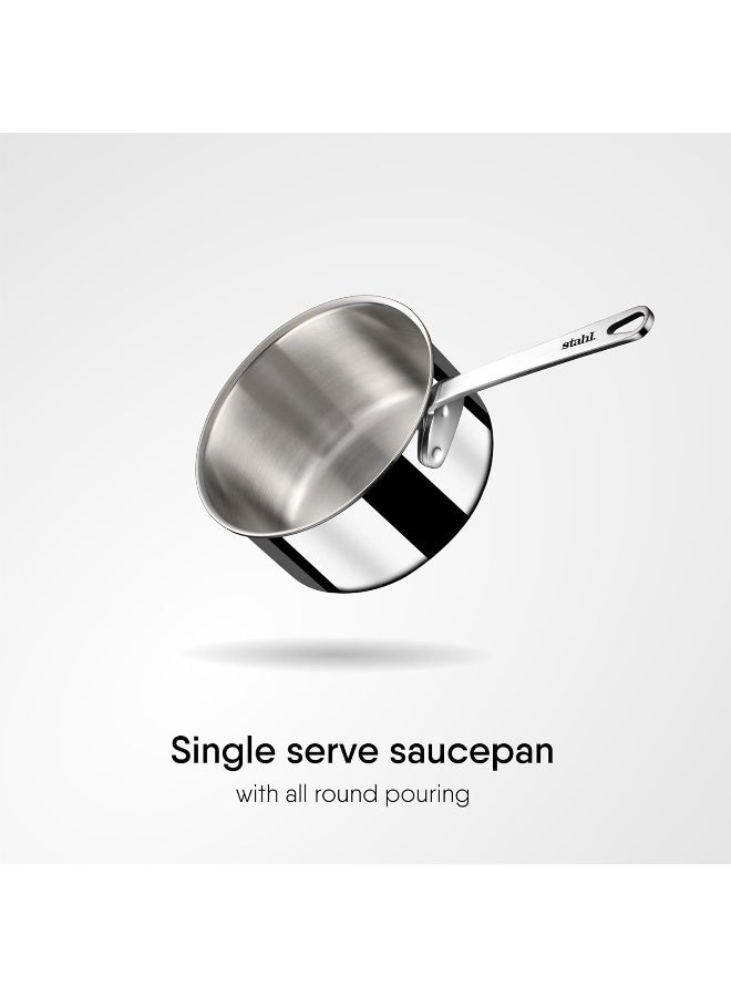 Stahl Stahl Artisan Triply Stainless Steel Mikro Saucepan, Mini Milk Pan, 1 Cup Tea/Coffee Pan, Induction & Gas Stove Compatible, 270 ml, 8 cm  - Image 3
