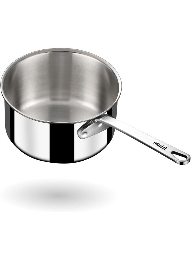 Stahl Stahl Artisan Triply Stainless Steel Mikro Saucepan, Mini Milk Pan, 1 Cup Tea/Coffee Pan, Induction & Gas Stove Compatible, 270 ml, 8 cm  - Image 1