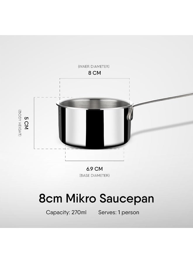 Stahl Stahl Artisan Triply Stainless Steel Mikro Saucepan, Mini Milk Pan, 1 Cup Tea/Coffee Pan, Induction & Gas Stove Compatible, 270 ml, 8 cm  - Image 5