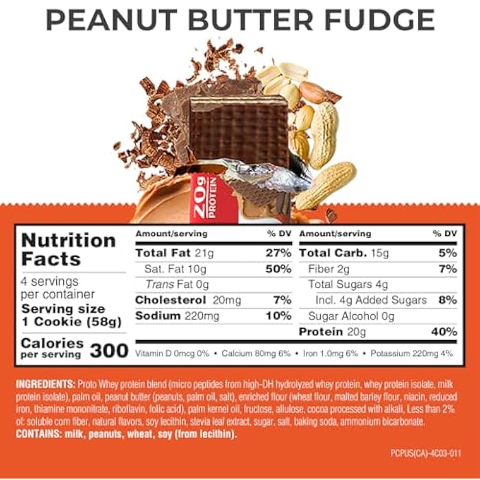 Power Crunch PRO Protein Wafer Bars, High Protein Snacks with Delicious Taste, Peanut Butter Fudge, 2.0 Ounce (4 Count) - Image 2