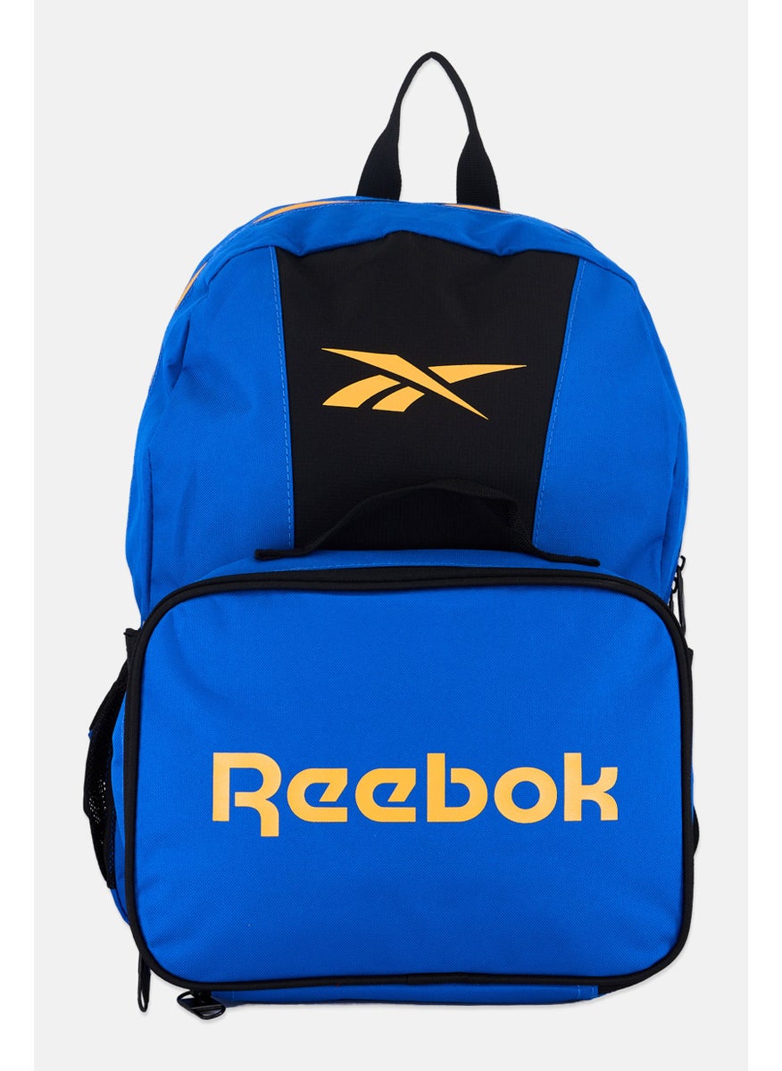 Reebok Men 2 Pcs Brand Logo Backpack And Lunch Bag 41 H x 29 L x 8 W cm, Blue  - Image 1