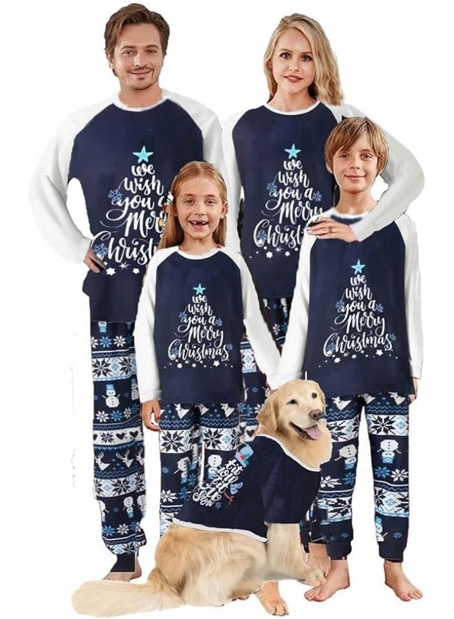 CCOVERY Matching Family Pajamas Sets Holiday Long Sleeve Festival Pajamas Round Neck Print Xmas Pjs Matching Set Casual Soft Home Sleepwear Loungewear - Image 1