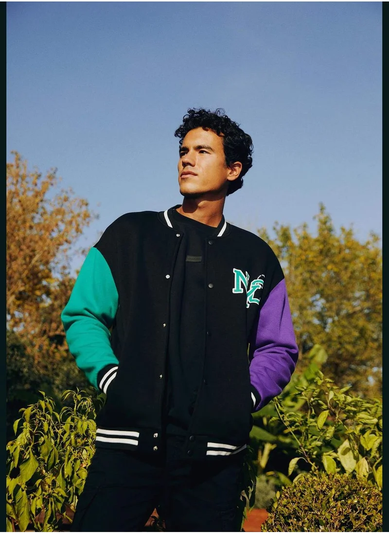 DeFacto Man Oversize Fit Bomber Long Sleeve Knitted Cardigan
