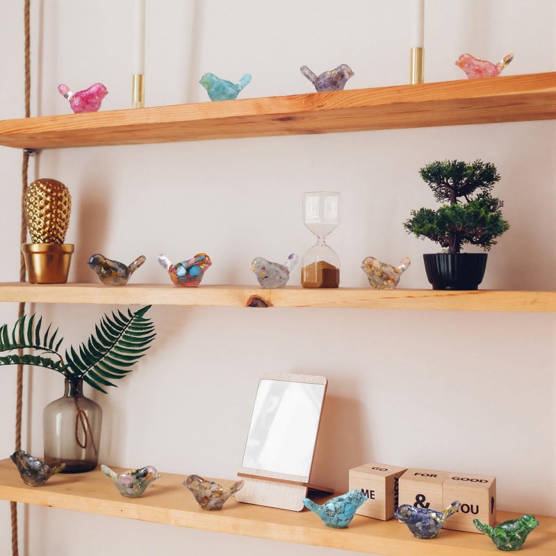 BrightRow 20pcs Crystal Figurines Glass Statue Resin Animal Statues Miniature Decorative Gravel Animal Collectible Figurines Table Home Shelf Decor Gifts for Animals Women Lovers(Bird) - Image 5